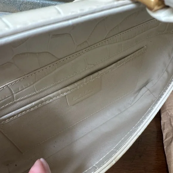 By Far Miranda Elegant Cream Croc-Embossed Shoulder Bag - Picture 5 of 6